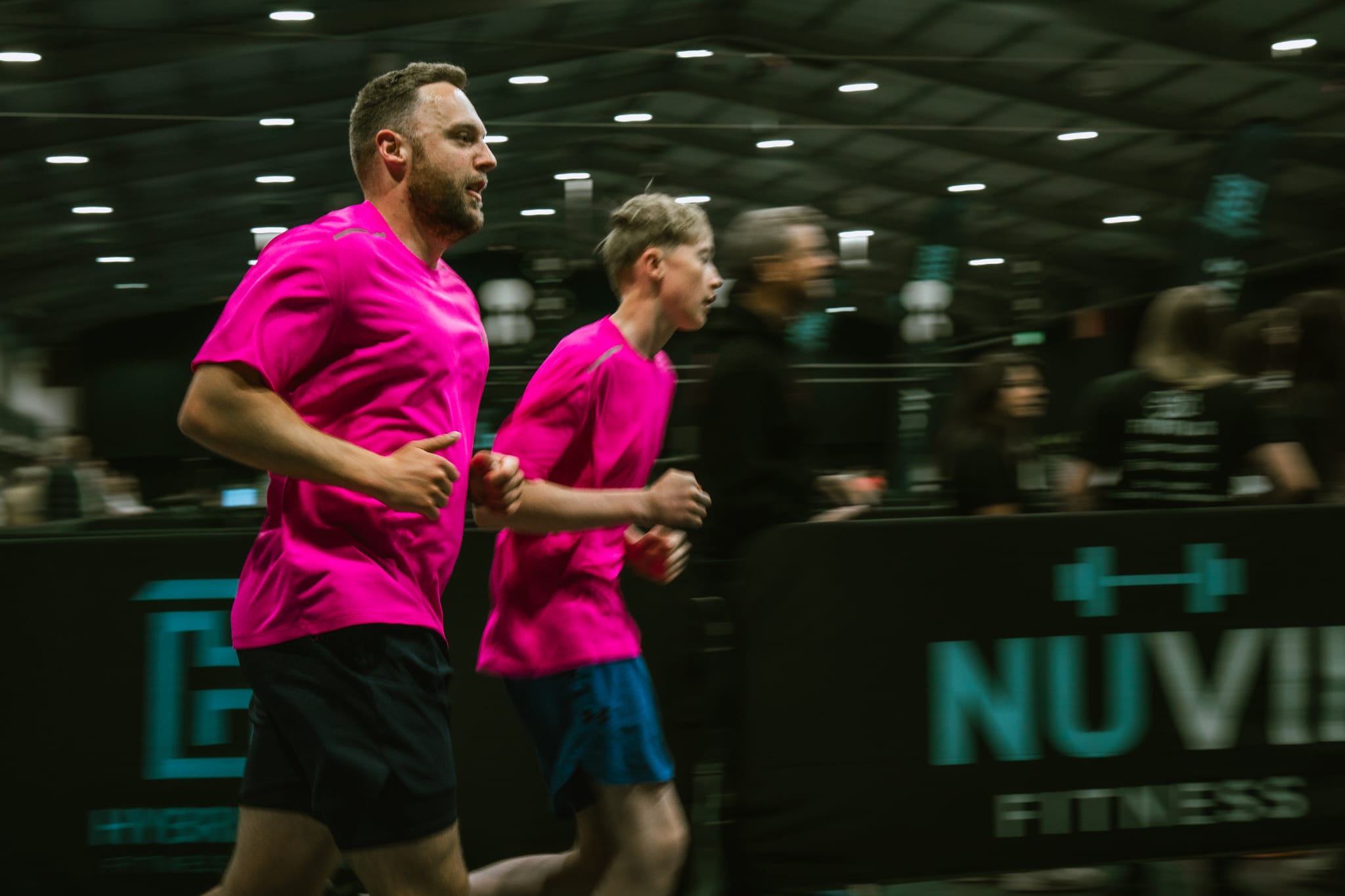 Adult and teen racing together in matching Hyteens kit